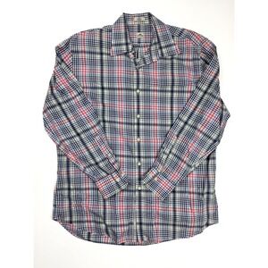 Peter Millar Pink Blue Green Check Long Sleeve‎ Button Up Shirt Men's Size Large